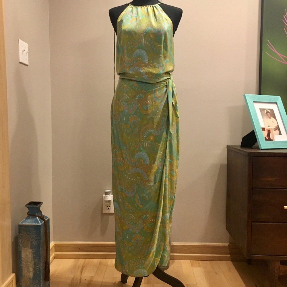 Maggy London 100% Silk Wrap Dress